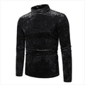 Herren eleganter Rollkragenpullover aus luxuriösem Samtstoff R&B