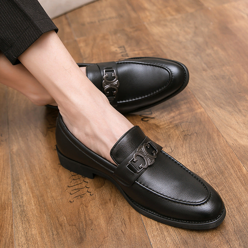 Herren Elegante Premium-Leder Mokassins mit dekorativem Riemen R&B