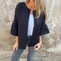 Damen modische Cardigan mit auffälligen Glockenärmeln und lockerer Passform R&B