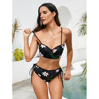 Damen Triangel-Bikini mit floralem Push-Up-Oberteil und flexibel verstellbarem Slip R&B