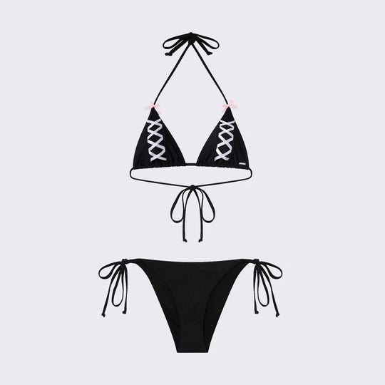 Damen Triangel-Bikini mit raffinierten Schnürdetails R&B