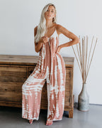 Damen Elegantes Jumpsuit mit Spaghettiträgern und weitem Bein R&B