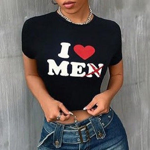Damen Crop-T-Shirt im urbanen Grafikdesign R&B