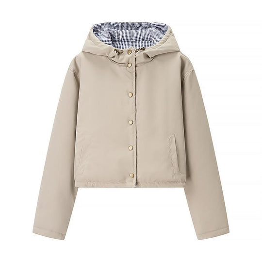 Damen modische Übergangsjacke mit Kapuze und elastischen Abschlüssen R&B