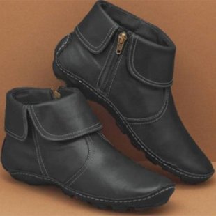 Damen elegante Ankle-Boots aus hochwertigem mit seitlichem Reißverschluss R&B