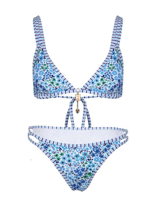 Damen Bikini-Set mit floralem Muster und verstellbaren Trägern R&B