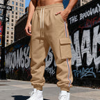 Herren nan Cargojogginghose mit Kordelzug, seitlichen Cargotaschen und elastischen Bündchen R&B