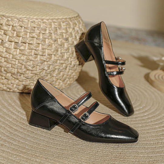 Damen elegante Mary Jane Schuhe mit modischem Absatz R&B