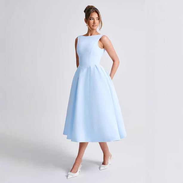 Damen Elegantes Maxikleid mit ausgestellten Ärmeln und raffiniertem Rock R&B