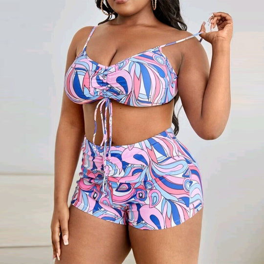 Damen Zweiteiliges Badeset mit durchscheinendem Cover-Up R&B