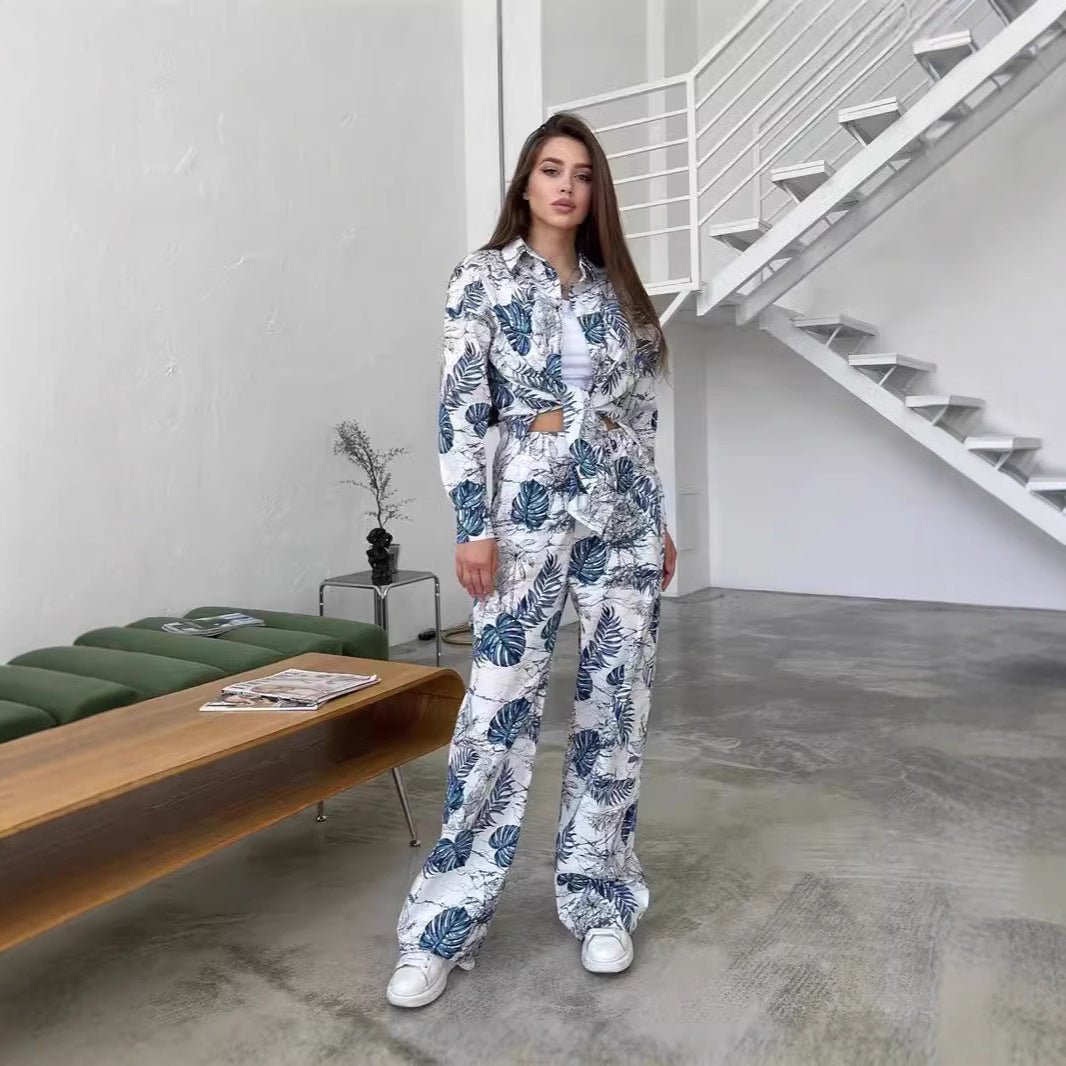 Damen lässiges Freizeit-Lounge-Set mit floralem Muster R&B