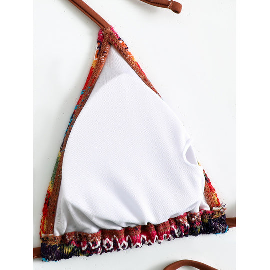 Damen Triangel-Bikini mit aufregendem Ethno-Muster R&B