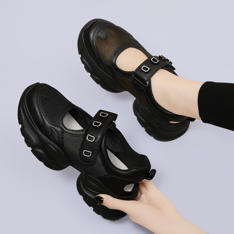 Damen Sportliche Komfort-Sneaker mit verstellbarem Riemen und dämpfender Sohle R&B
