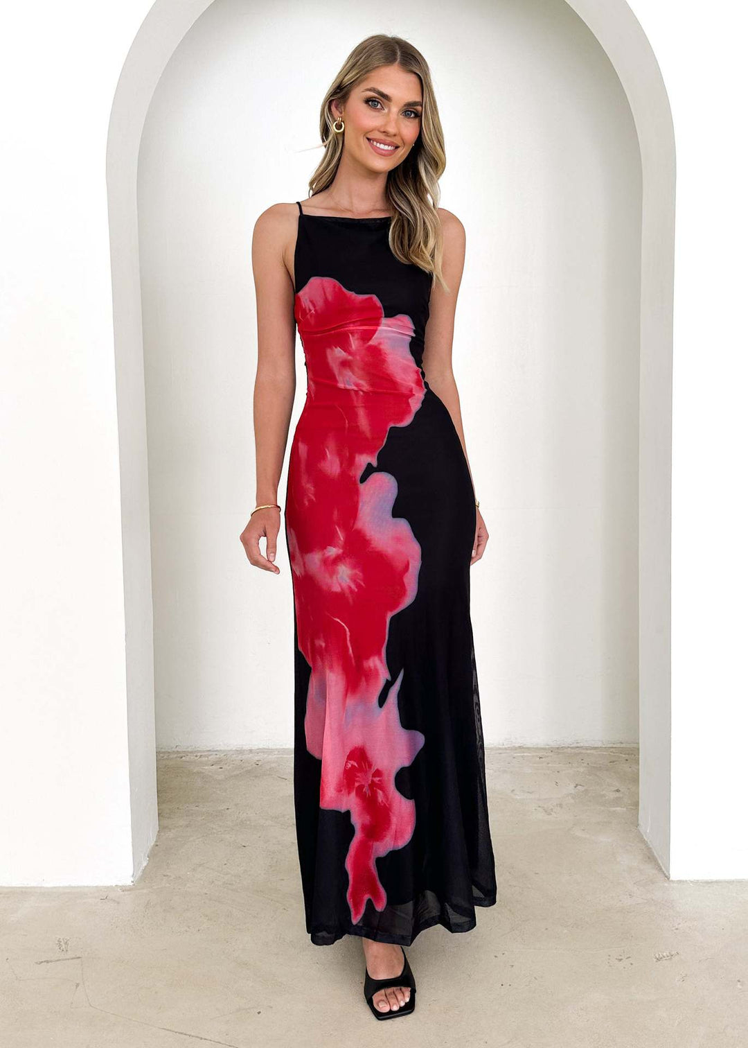 Damen Maxikleid mit schickem floralem Muster und elegantem Schnitt R&B