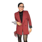 Damen Oversized Blazer mit doppelter Knopfreihe und lässigem Schnitt R&B