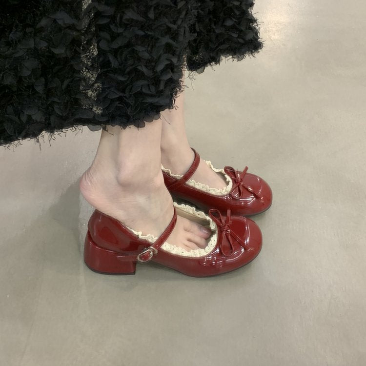 Damen Ballerinas mit dekorativer Schleifenverzierung und elegantem Fersenriemen R&B
