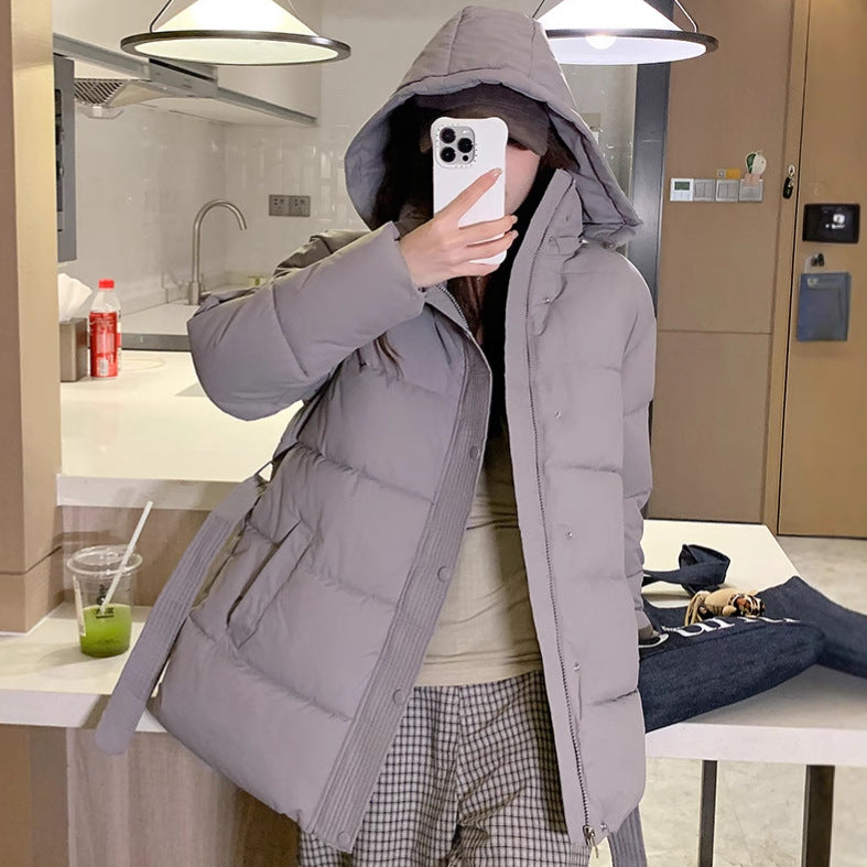 Damen klassische Pufferjacke mit hohem Kragen und praktischen Taschen R&B