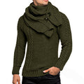 Herren Strickpullover mit elegantem Zopfmuster und modischem Schal R&B