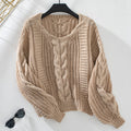 Damen Grobstrickpullover mit oversized Schnitt und Zopfmuster