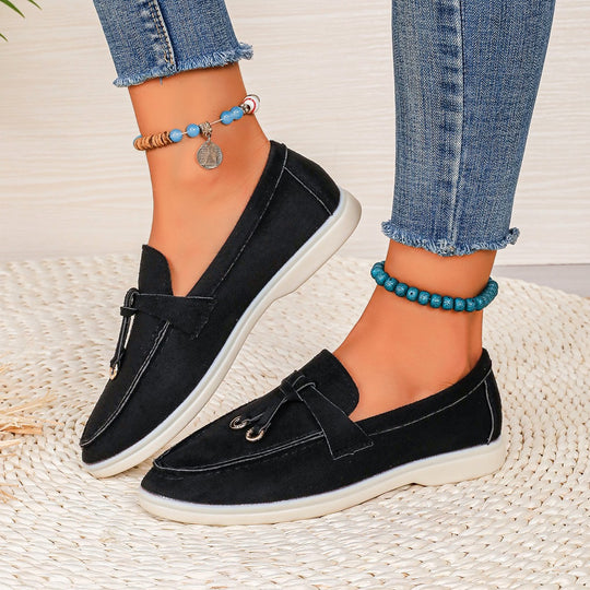 Damen Elegante Mokassins mit modischem Riemendesign und bequemer Dämpfung R&B