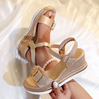 Damen Wedge Sandalen mit eleganten Schnallen R&B