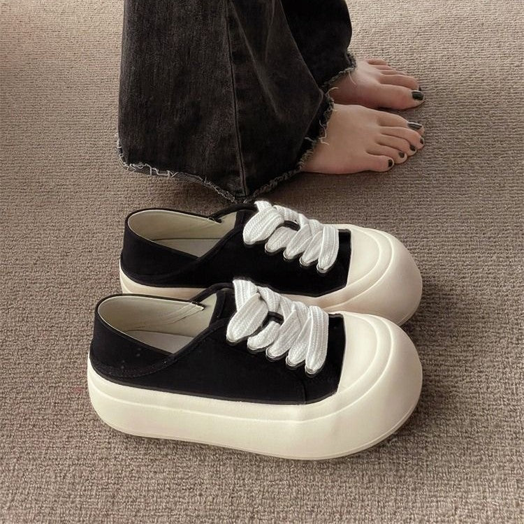 Damen Bequeme Sneaker aus hochwertigem Material mit elastischen Schnürsenkeln