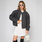 Damen modische Puffjacke mit praktischen Reißverschlusstaschen und elastischen Bündchen R&B