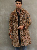 Herren Modischer Leopardenfell-Mantel R&B