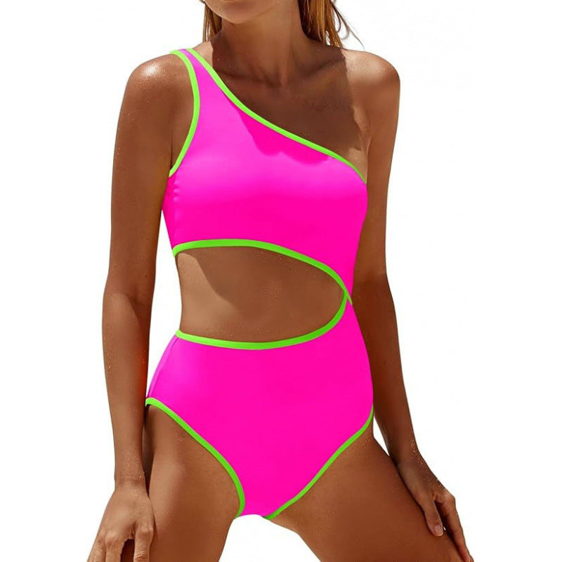 Damen Einseitiger Cut-Out Badeanzug mit attraktivem Design R&B