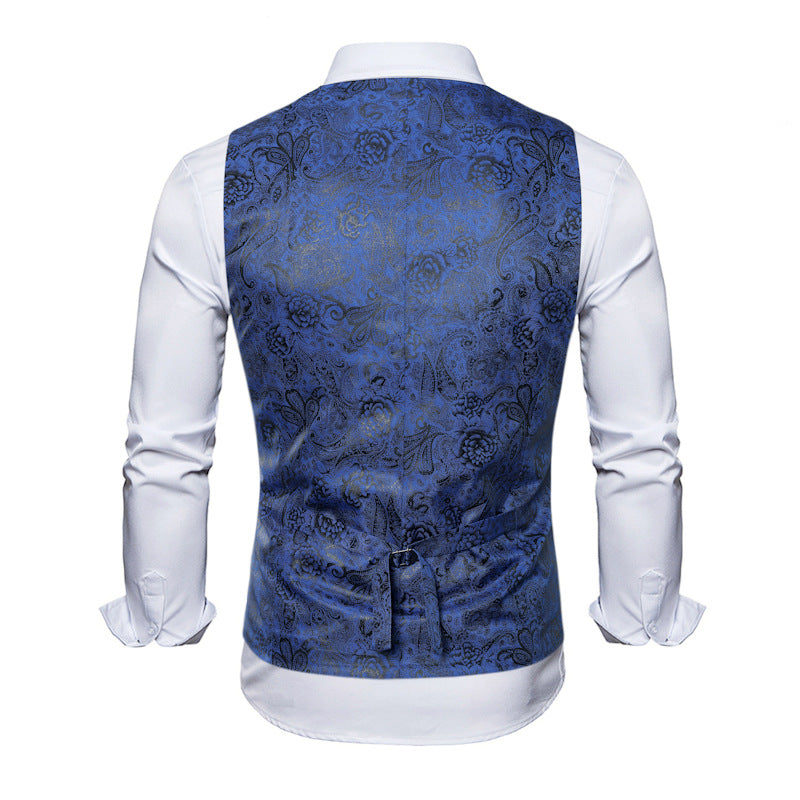 Herren elegante Weste mit floralem Design und Doppelreihe