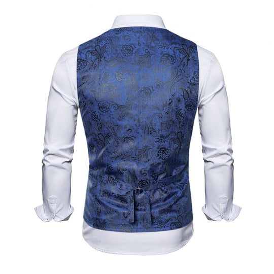 Herren elegante Weste mit floralem Design und Doppelreihe R&B