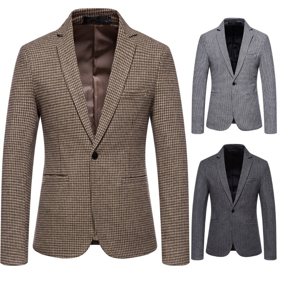 Herren eleganter Blazer mit modernem Schachbrettmuster