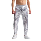 Herren glänzende Sporthose im modernen Schnitt mit elastischem Bund R&B