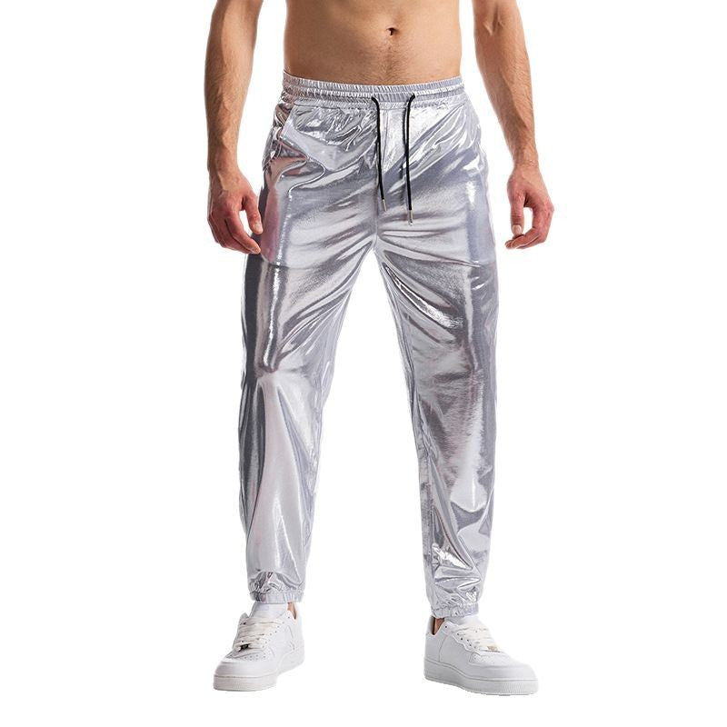 Herren glänzende Sporthose im modernen Schnitt mit elastischem Bund R&B