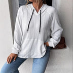 Damen halsferne Kapuzenpullover mit strukturiertem Design R&B