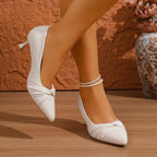 Damen elegante spitze Pumps mit modischem Schleifen-Design R&B