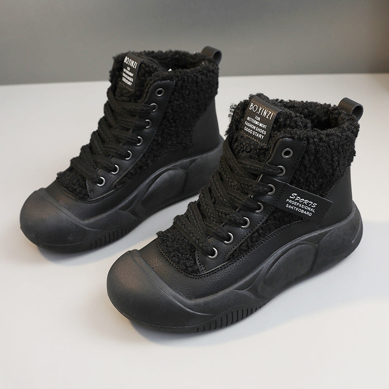 Damen warme High-Top Stiefel mit kuscheligem Innenfutter und rutschfester Sohle R&B