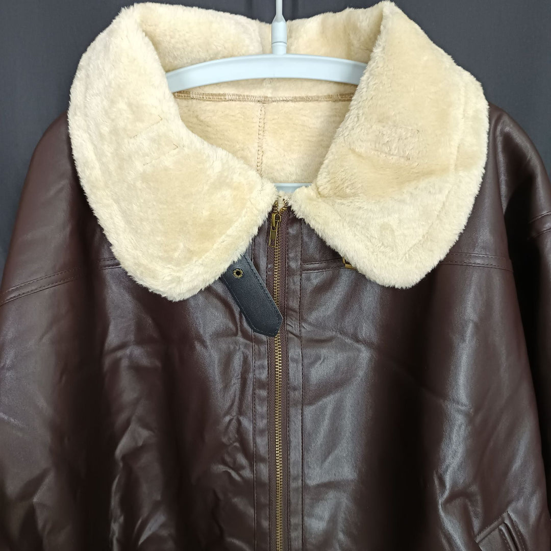 Herren Lammlederjacke mit weichem Teddyfutter R&B