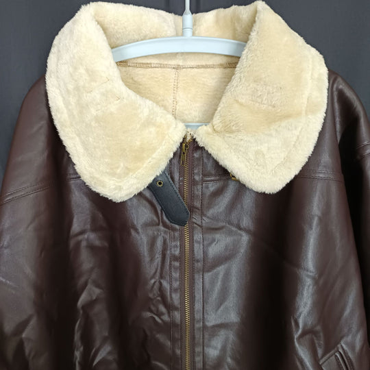 Herren Lammlederjacke mit weichem Teddyfutter R&B