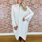 Damen Oversized Strickkleid mit Reißverschluss R&B