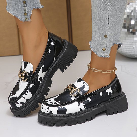 Damen Trendige Mokassin-Schuhe mit auffälligem Zebra-Druck und komfortabler Sohle R&B