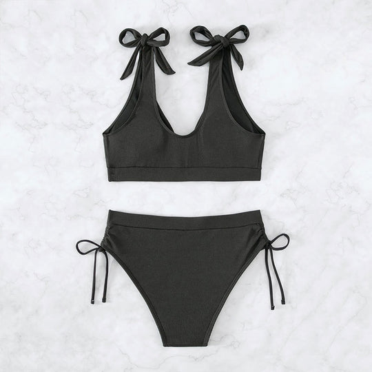 Damen Hochtaillierter Bikini mit verstellbaren Trägern R&B