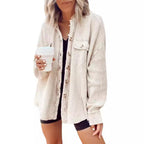 Damen oversized Waffelstruktur Hemdjacke R&B