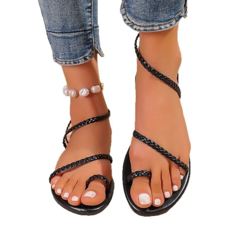 Damen Riemchen-Sandalen mit geflochtenen Details R&B