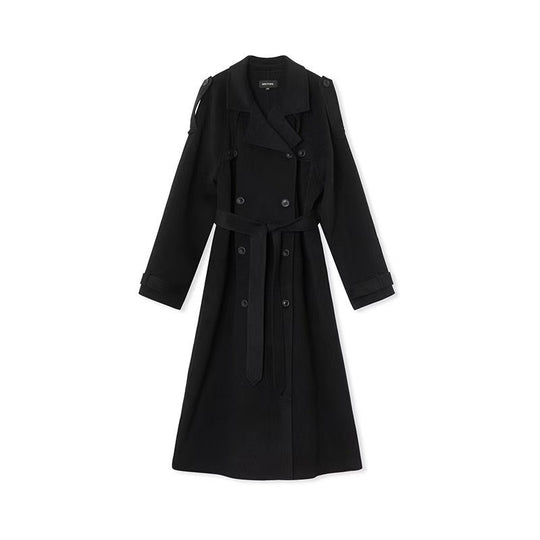 Damen eleganter und stylischer Trenchcoat mit taillierbarem Gürtel R&B
