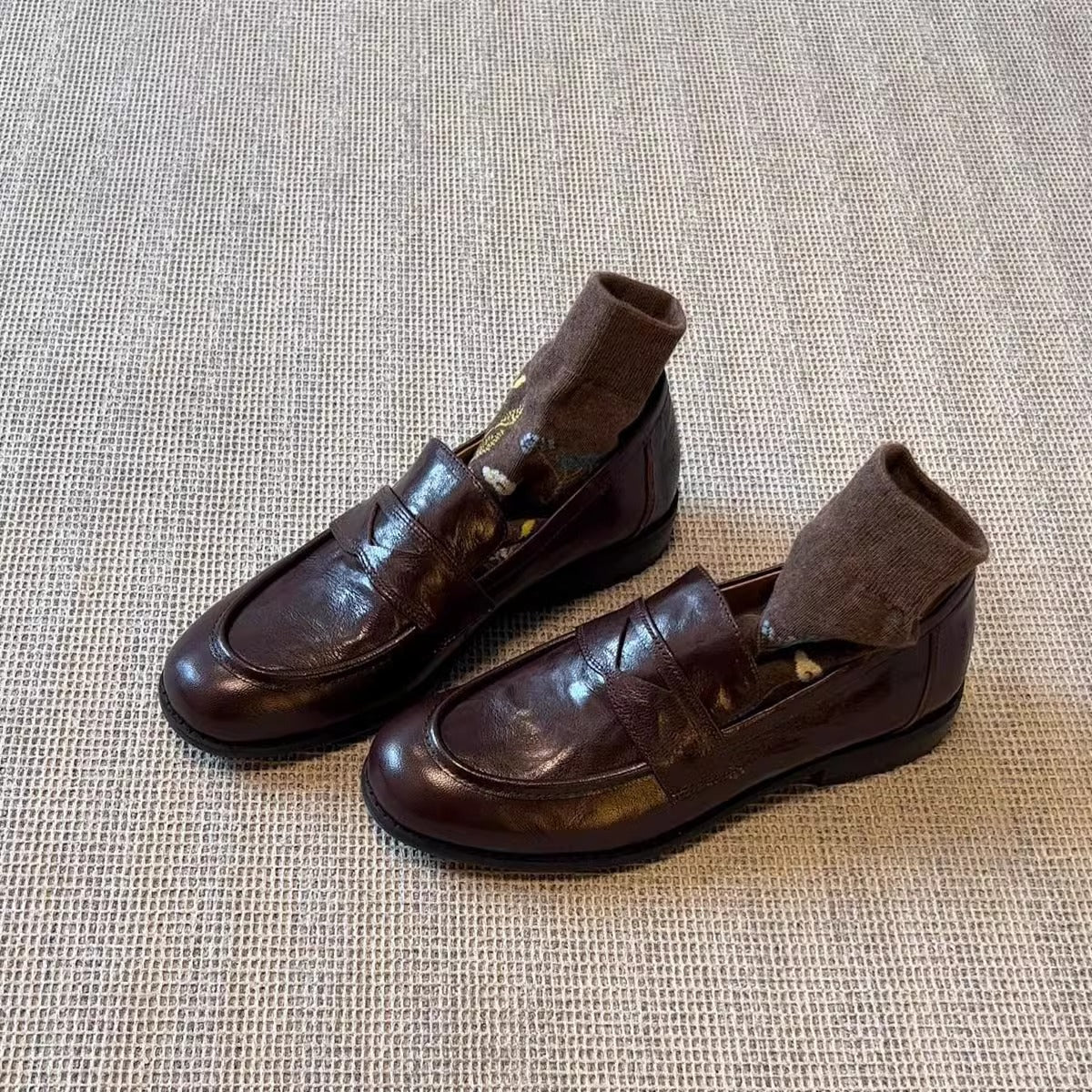 Damen Mokassins aus hochwertigem Leder mit elegantem Schlupfdesign R&B