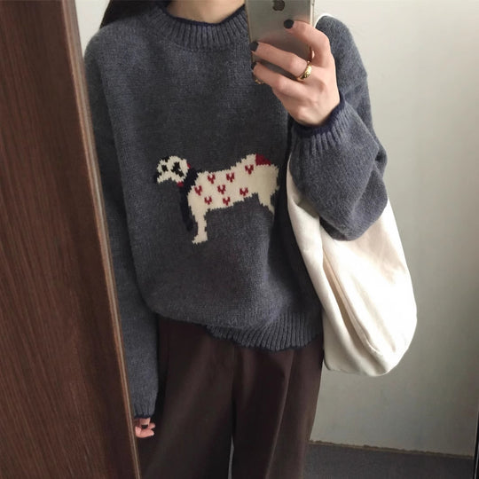 Damen kuscheliger Pullover mit Tiermotiv R&B
