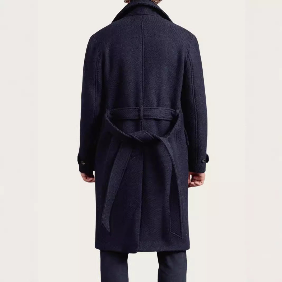 Herren eleganter Wool Peacoat R&B