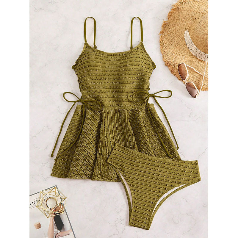 Damen Tankini-Set mit verstellbaren Trägern und elegantem Wickeldetail R&B