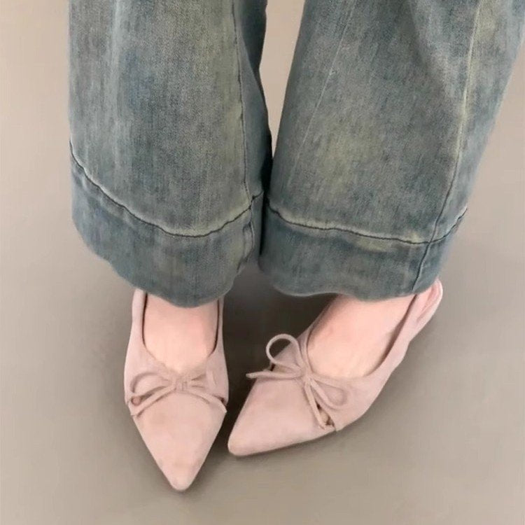 Damen elegante Slipper mit dekorativem Schlaufenakzent und komfortabler Sohle R&B